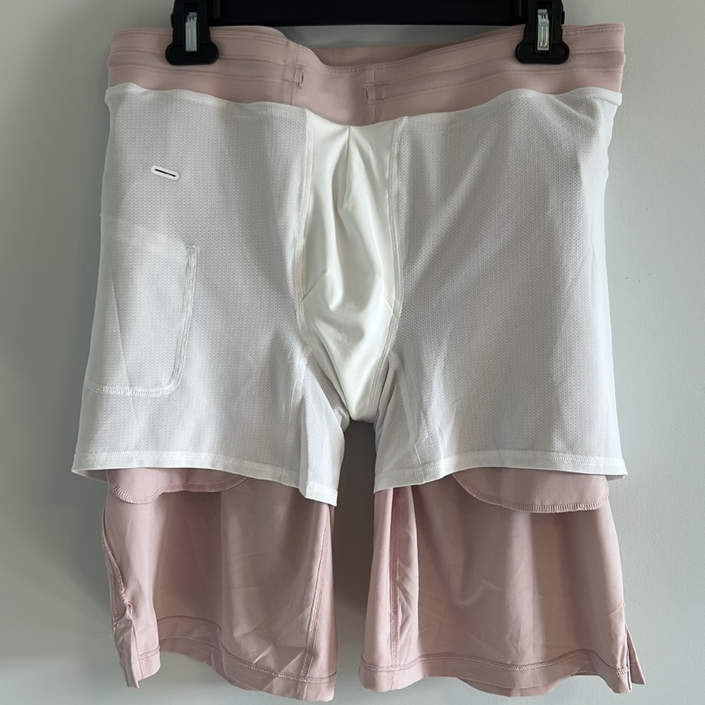 NWT lululemon athletica Mens THE Short 9” Inseam Lined Athletic Shorts Sz L Pink - Picture 3 of 13